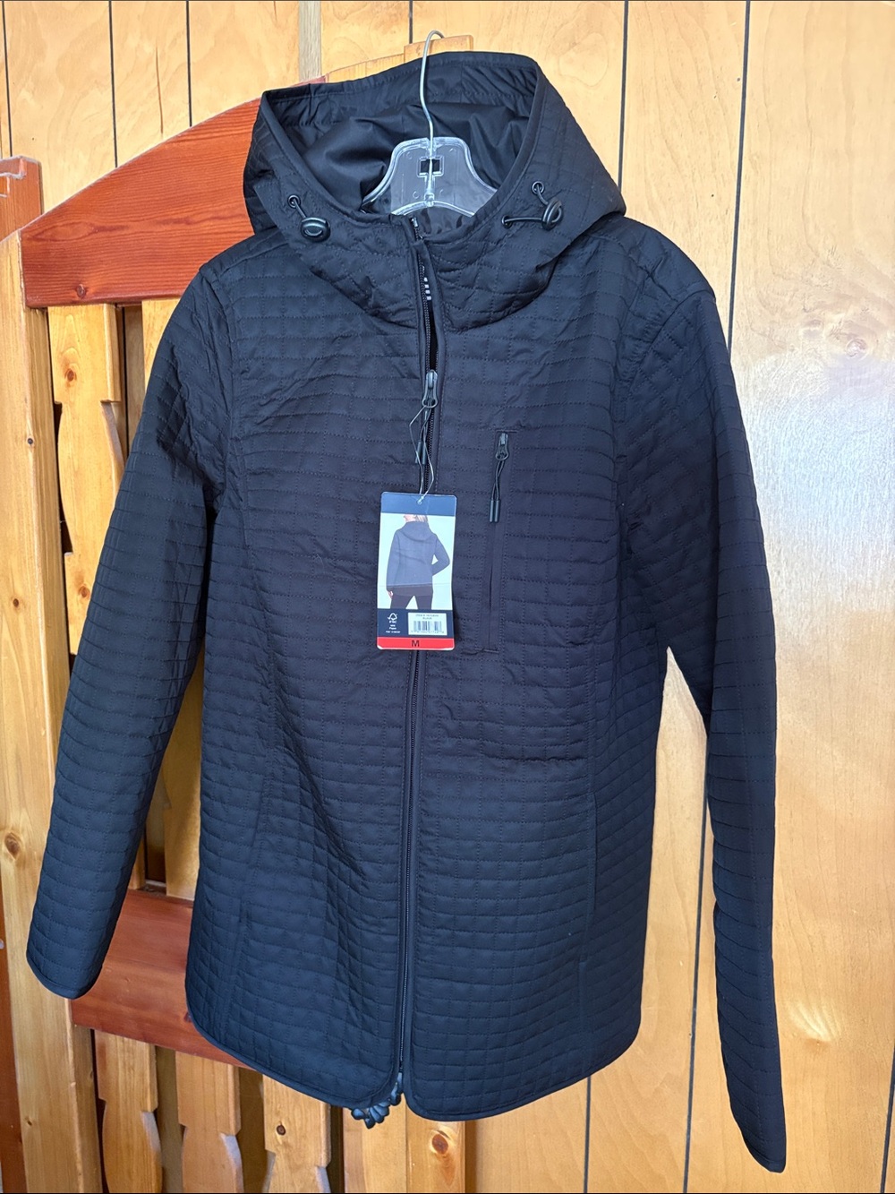 NWT Black Quilted Hood Jacket